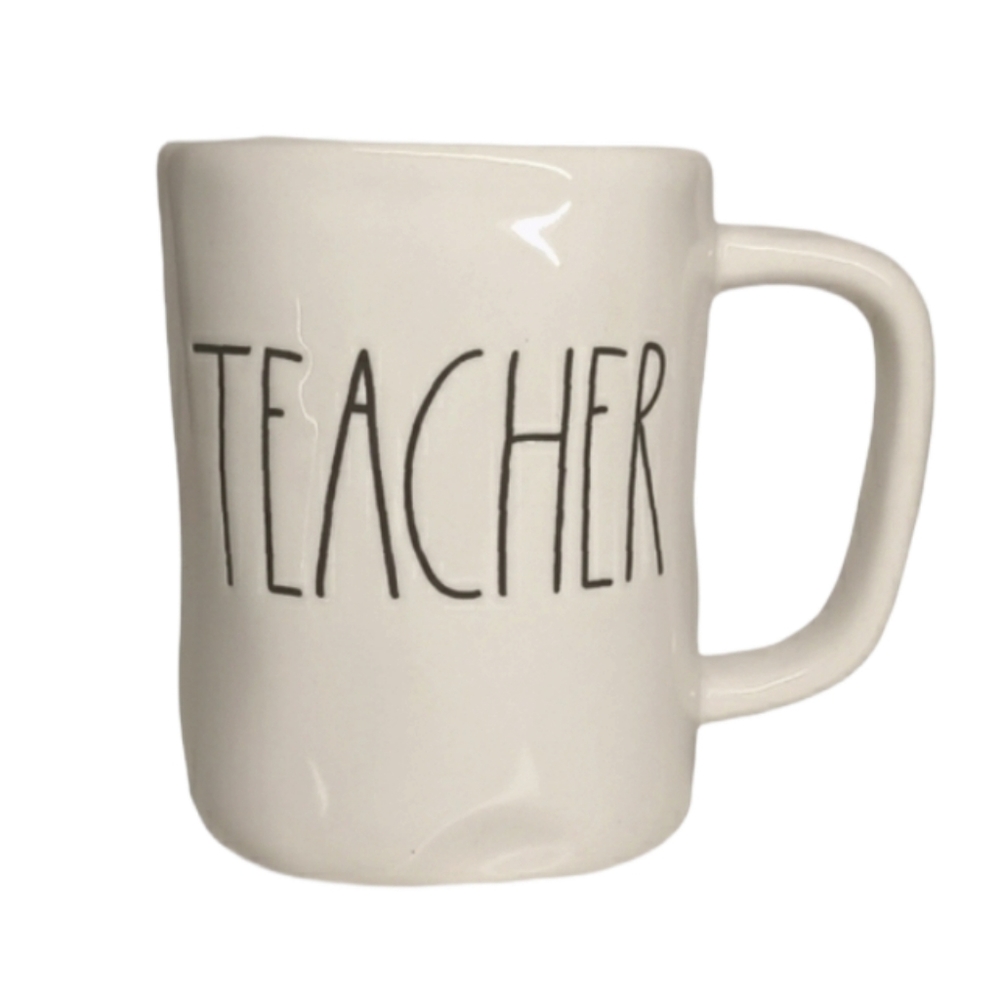 RAE DUNN MAGENTA Teacher Ivory White Ceramic Handmade Like Mug